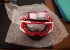 Maschera Nuova-100% Red White - Lenti trasparenti Antifog/misura Uni